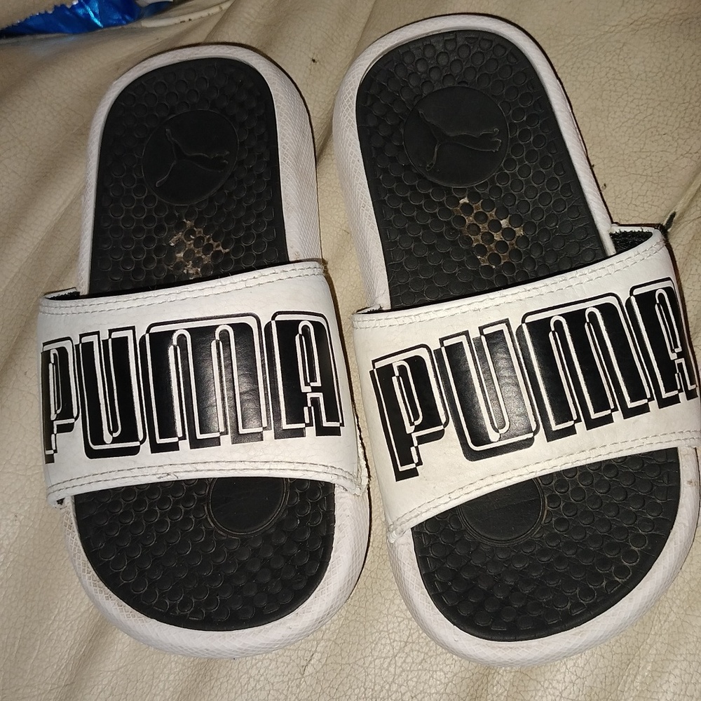 PUMA SPORT 3D SLIDE SANDAL IN WHITE- BLACK